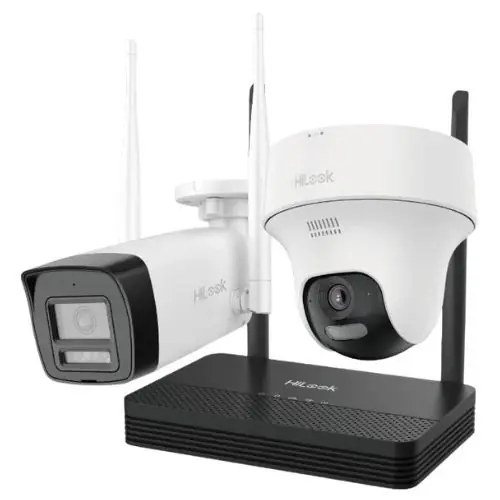Doar azi Sistem supraveghere IP Wireless Hikvision HiLook IKS-2042BTH-PH/W, 2 camere 2MP, NVS, IR 30m, audio bidirectional, slot microSD