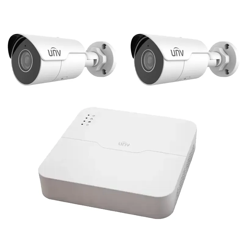 Sistem de supraveghere video IP PoE UNV 2 camere Starlight 4MP, 2.8mm, IR 50m, NVR 4 canale 8MP Preț redus