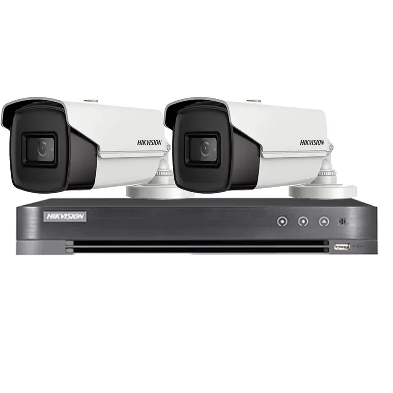 Noutate Sistem de supraveghere HIKVISION 2 camere 8MP 4 in 1, IR 60m, DVR 4 canale 4K 8MP