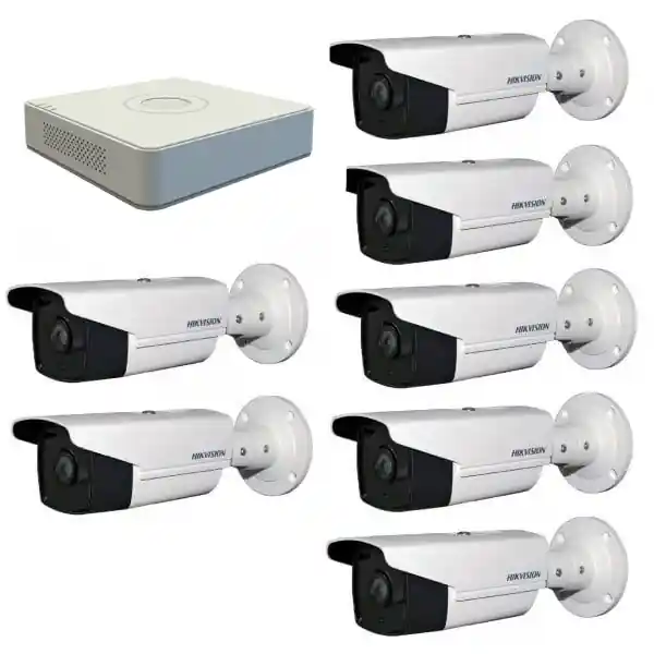 Kit Supraveghere full HD 1080P cu 7 Camere Exterior Exir 80m + DVR 8 canale video / 1 canal audio Preț mic