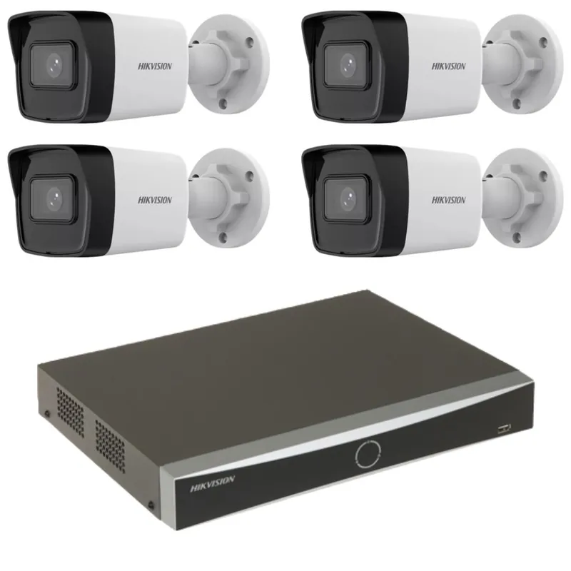 Sistem supraveghere Hikvision 4 camere IP 4MP IR 30m PoE NVR 4 canale 12MP PoE Promoție