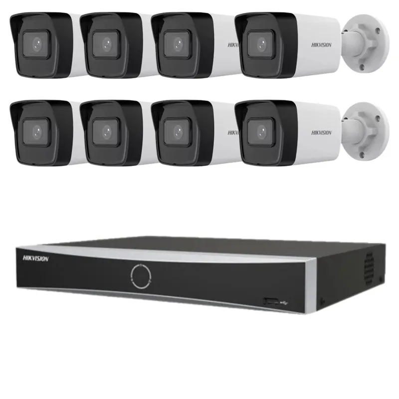 Sistem supraveghere Hikvision 8 camere IP 4MP IR 30m NVR 8 canale 12MP AcuSense Popular