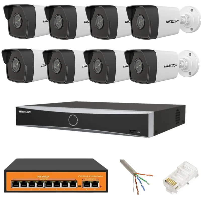 Bestseller Sistem supraveghere Hikvision 8 camere IP 4MP IR 30m NVR4K 8 canale 12MP AcuSense accesorii