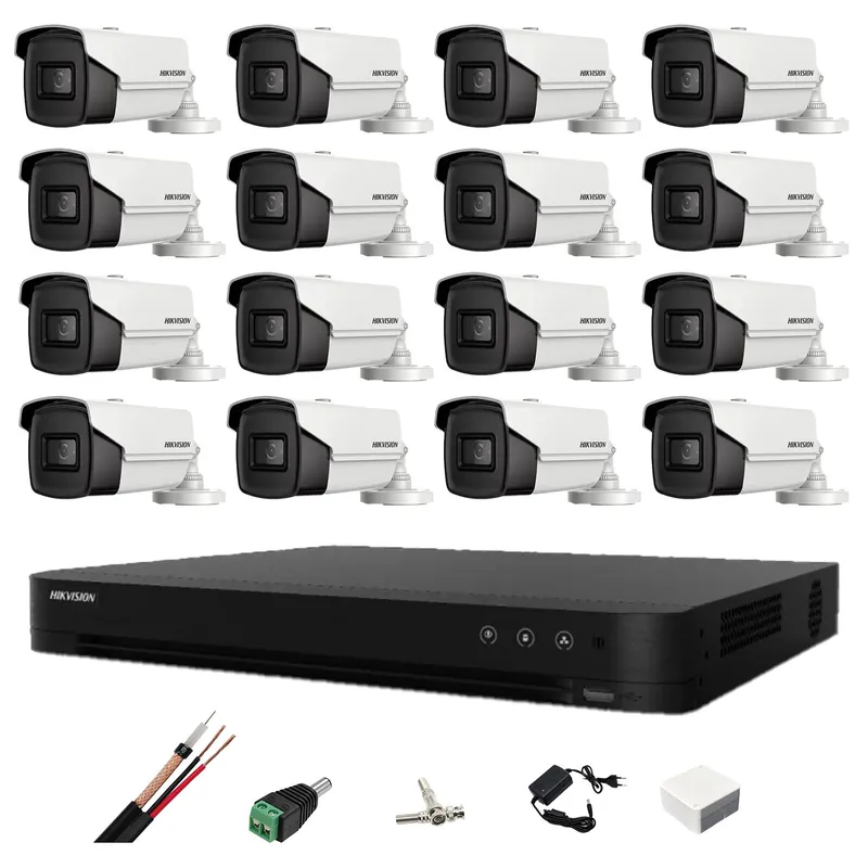Sistem de supraveghere video 16 Camere Hikvision 4 in 1, 8MP, lentila 3.6mm, IR 80m, DVR 16 canale 4K, accesorii Cumpără acum