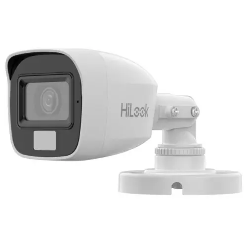 Camera de supraveghere analog de exterior Hikvision HiLook, 3K 5MP, Iluminare duala 20m, lentila 2.8mm, Microfon, IP66 - THC-B157-LMS Ultima șansă