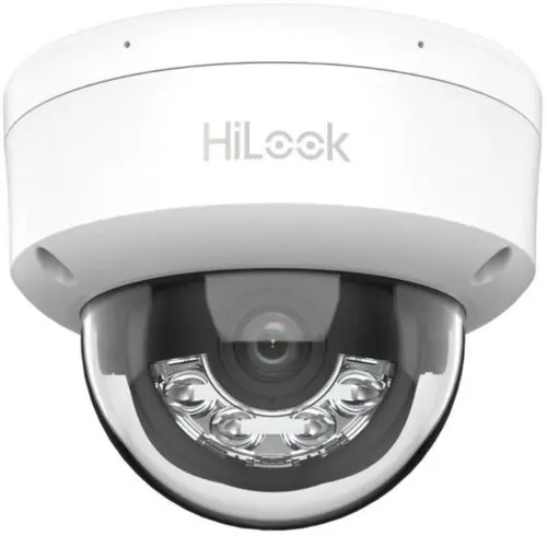 Camera supraveghere dome IP Hikvision HiLook IPC-D120HA-LU, 2MP, 2.8mm, Iluminare duala, Microfon, PoE, IP67, IK08 Preț redus