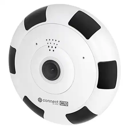 Nu rata Camera IP Wi-Fi KRUGER&MATZ, 3MP, Connect C70 Tuya Fisheye, Microfon, Difuzor, IR 15m, MicroUSB - KM2211