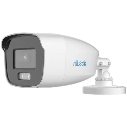 Cumpărături sigure Camera de supraveghere pentru exterior, HDTVI, Hikvision HiLook ColorVu, 3K, 3.6mm, Audio, LED alb 40 m, IP66, metal - THC-B259-MS(3.6mm)