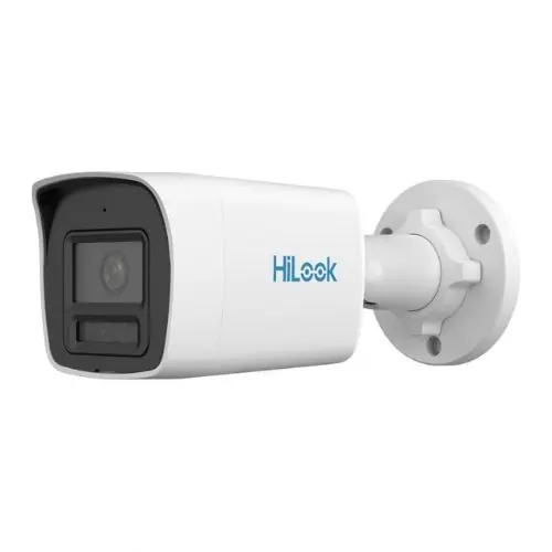 Ofertă limitată Camera supraveghere IP Hikvision HiLook, 2MP, lentila 2.8mm, ColorVu, Iluminare duala, Audio, PoE, IP67 - IPC-B129HA-LU