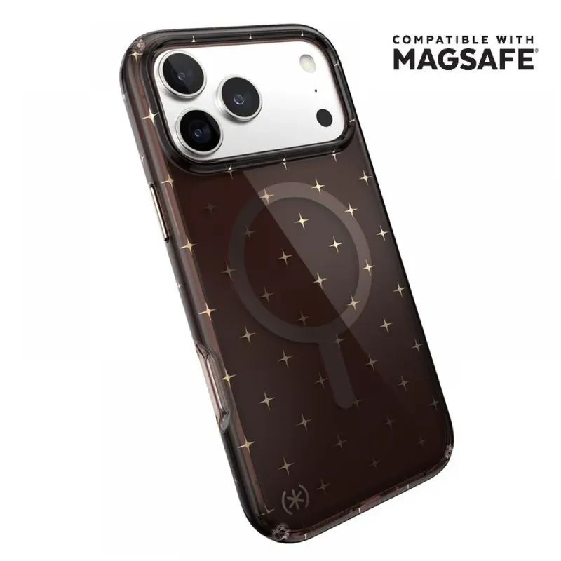 Reducere SPECK Presidio Lux Glitter MagSafe toc iPhone 17 Pro Max negru-transparent