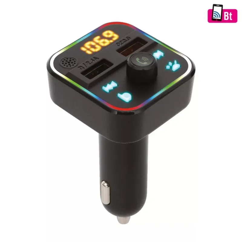 Expediere rapidă SOMOGYI ELECTRONIC FMBT 18RGB de maşină difuzor și încărcător 5 in 1 FM modulator dupla USB încărcător rapid contor de tensiune basszus-kiemelés sferă