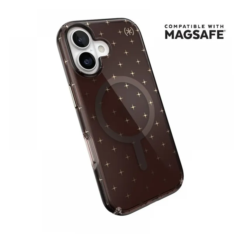 Reducere de preț SPECK Presidio Lux Glitter MagSafe toc iPhone 17 negru-transparent