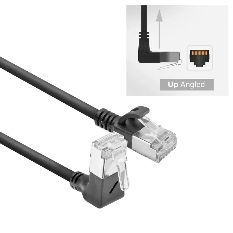 ACT CONNECTIVITY U/FTP CAT6A Conector 90° Negru 1m DA4901 Plată sigură