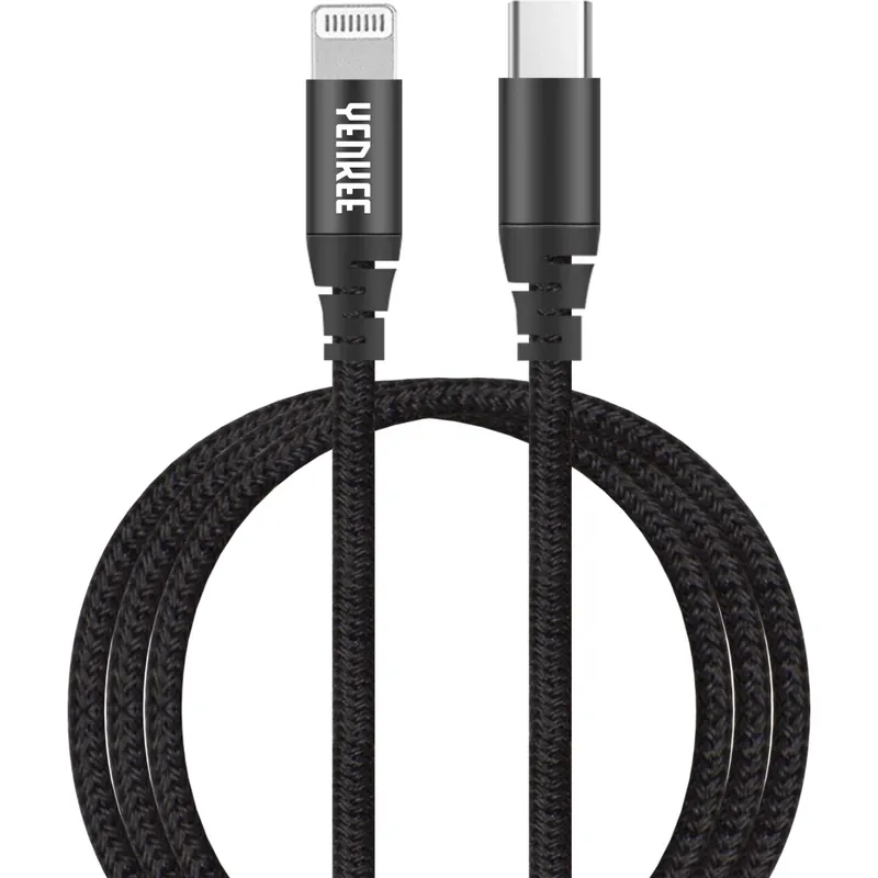 YENKEE USB 2.0 Type C Lightning Convertor Negru 1m YCU 631 BK Expediere rapidă