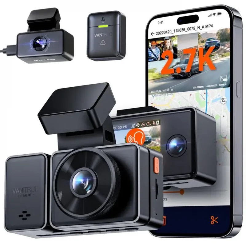 Livrare gratuită VANTRUE E3 de maşină fir de blocare cameră primul + de spate + intern cameră set