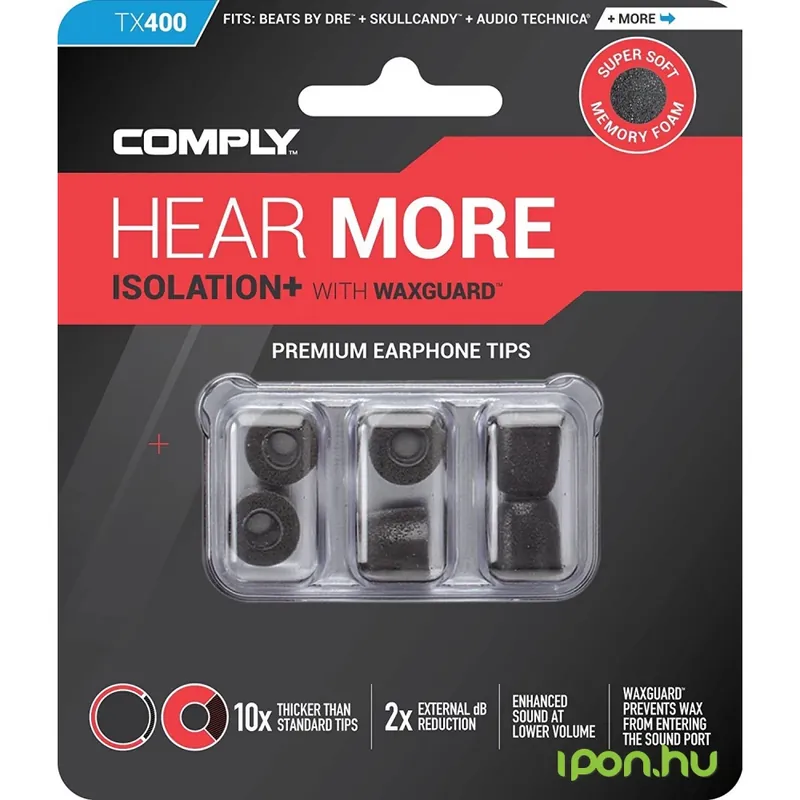 Doar azi COMPLY Isolation Plus Tx-400 spumă memorie dop ureche L negru