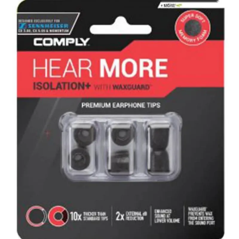 Reducere de preț COMPLY Tx-167 Sennheiser Edition special spumă memorie dop ureche waxguarddal L negru