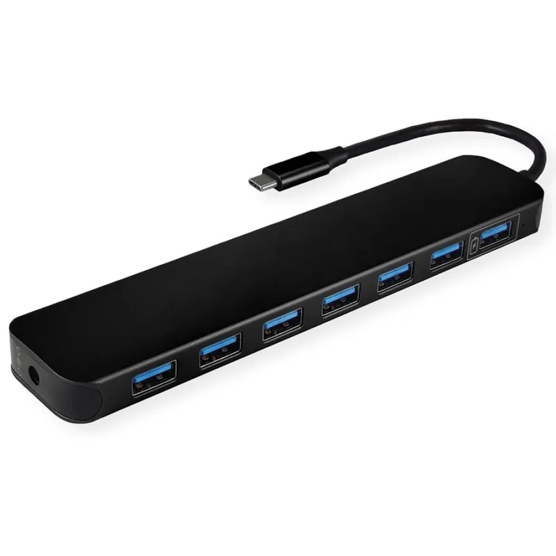 VALUELINE USB 3.2 Gen 1 Hub 7 Ports Type C connection cable with Power Supply Retur ușor