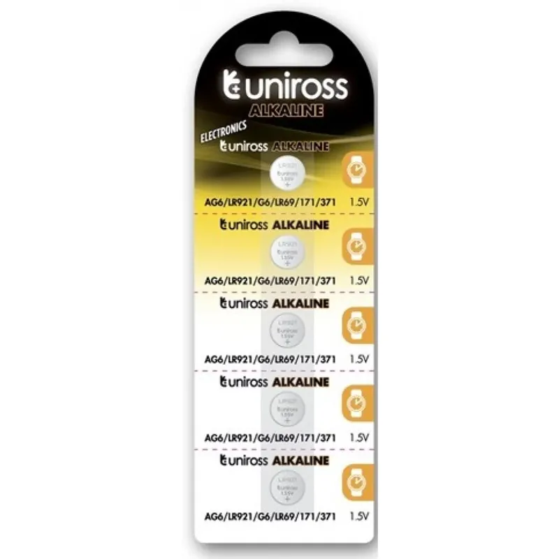 UNIROSS LR921/AG6/LR69 1.5V alcalin baterie buton (CR) 5buc Ofertă specială