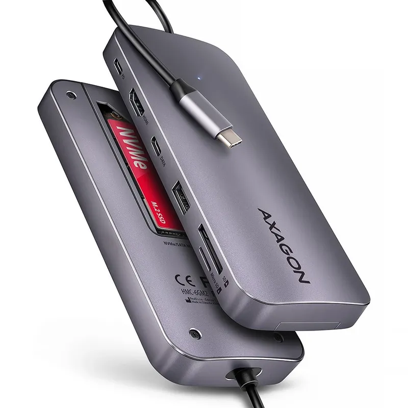 Ofertă de sezon AXAGON HMC-6GM2 USB-C 10Gbps GEN2COMBO 6in1 hub