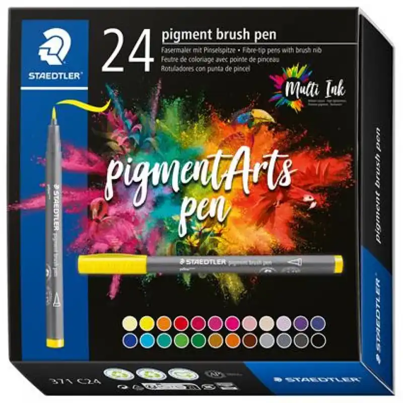 STAEDTLER Pigment brush 371 Ecsetirón set 24 diferit culoarea de bază Bestseller