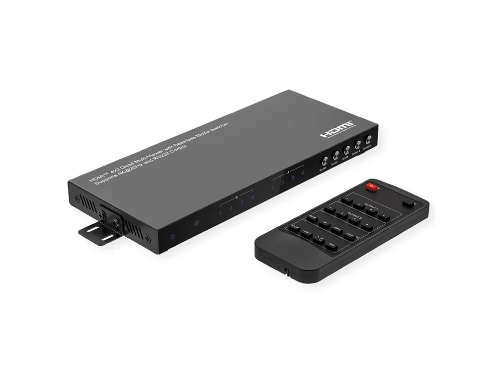VALUELINE HDMI Matrix 4x2 4K30Hz QUAD Multi-Viewer seamless switching Premium