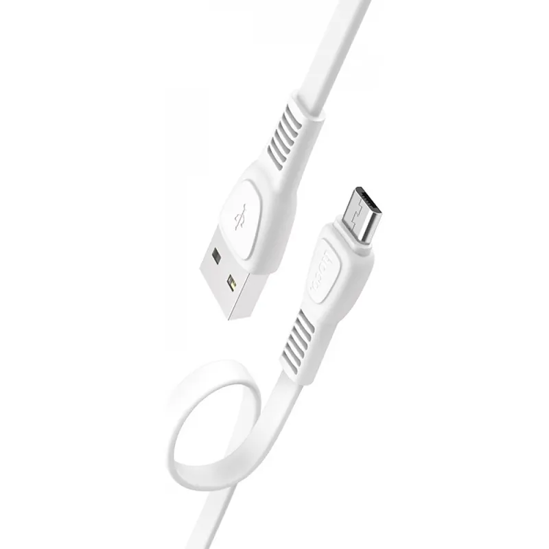 Disponibil imediat HOCO USB Micro USB Convertor Alb 100cm HC711687