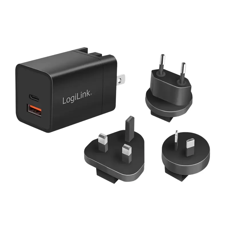 Discount LOGILINK Dual USB socket travel adapter Gan 1x USB-A 1x USB-C 30 W negru