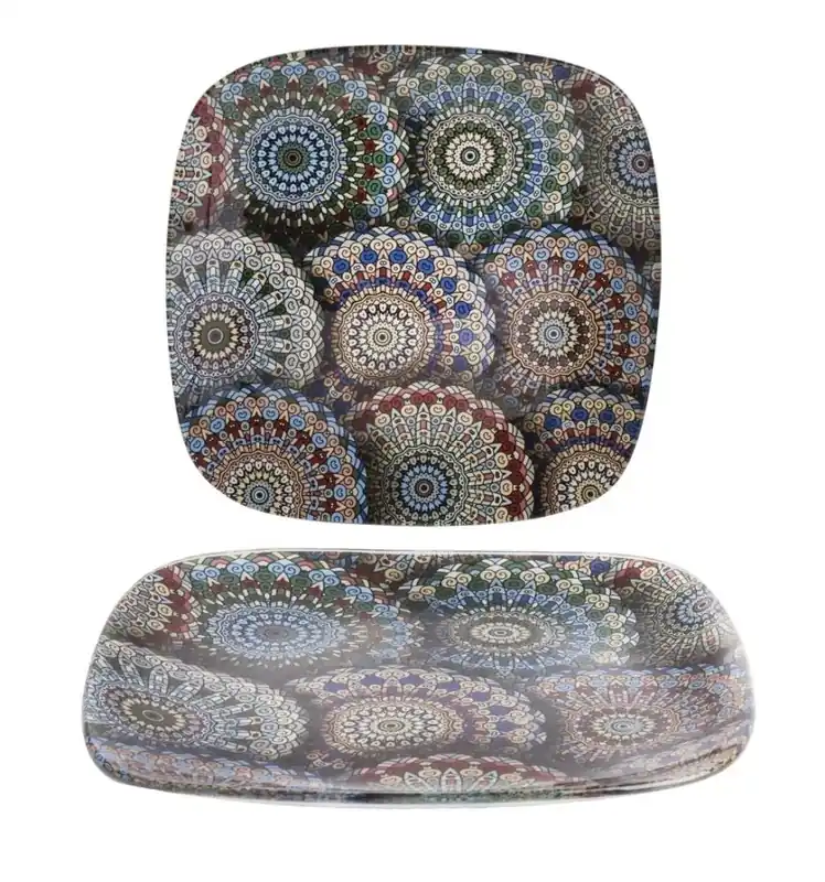 IRIS 102026 sticlă castron mandala model model 25x25cm Reduceri