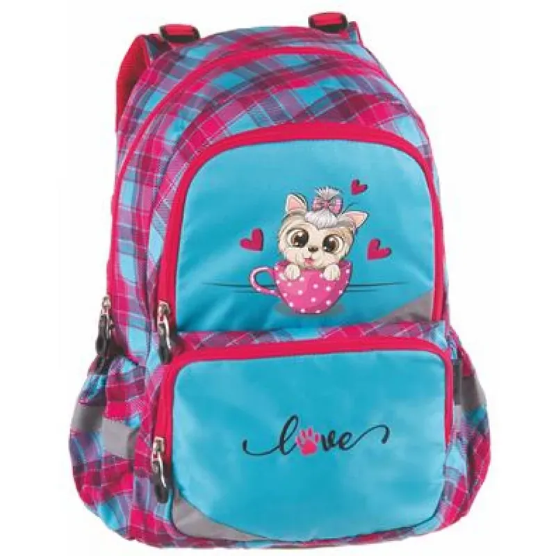 Nu rata PULSE Anatomic Kitty Love Rucsac anatomic világoskék-rózsaszín