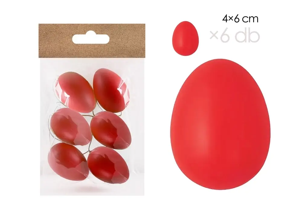 Preț promoțional IRIS Dekor plastic ou x6 roșu 4x6cm