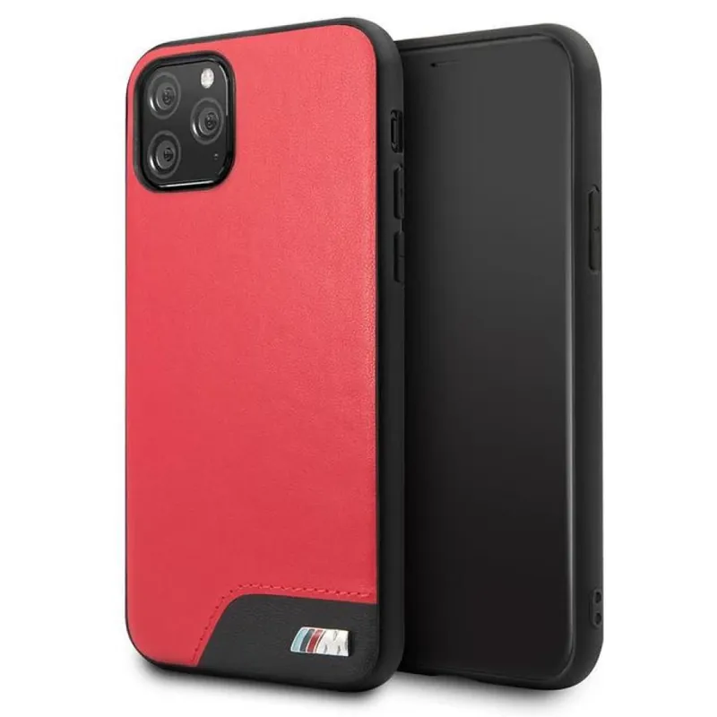 Comandă acum CG MOBILE Sima PU Piele spate toc BMW M Lines Cu sigla iPhone 11 Pro roșu