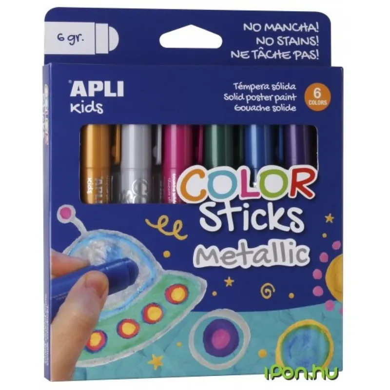 APLI Kids Tempera stift set toll de forma 6 diferit metal culoare Reducere specială