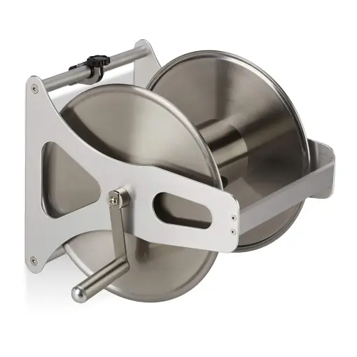 Reducere Rola pentru furtun de gradina Relaxdays, inox si aluminiu, 30,5x45x36,5 cm, argintie
