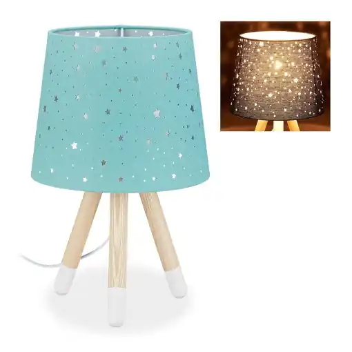 Lampa de birou pentru copii Relaxdays, mint, cu model stele, 40 cm Cel mai vândut