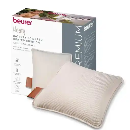 Reducere extra Perna electrica Beurer Heaty HK 77, kabelloasa, 3 niveluri temperatura, culoare cashmere-cremalb