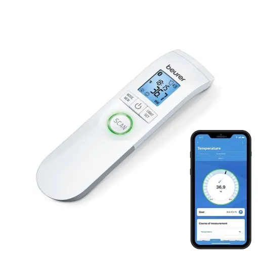 Termometru digital contactless Beurer FT 95, Bluetooth, cu 60 memorii Promoție