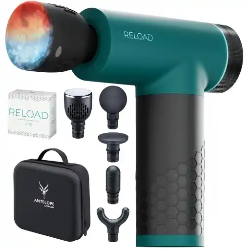 Pistol de masaj Antelope by Beurer RELOAD, 5 capete, 5 intensitati, functie caldura si racire Ieftin