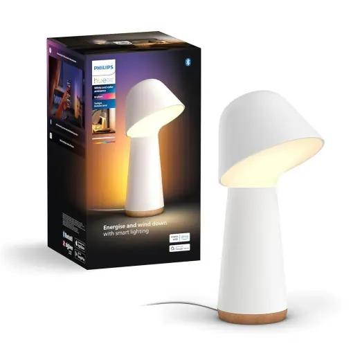 Retur gratuit Lampa de birou Philips Hue Twilight, lumina alba si colorata, Bluetooth, control vocal