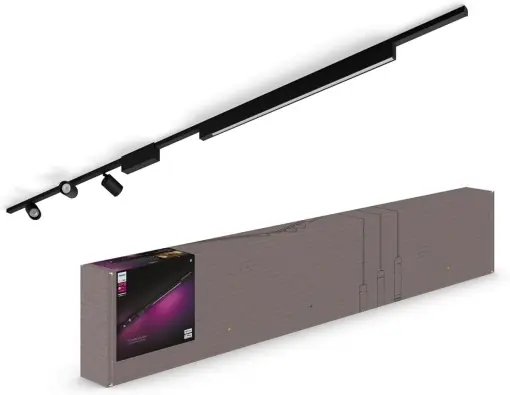 Sistem de iluminat Philips Hue Perifo, 3 spoturi si 1 bara de lumina, 250 cm, negru Preț mic