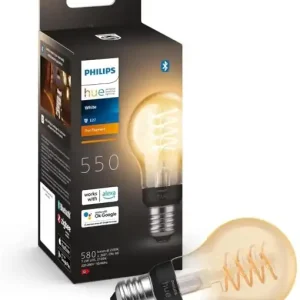 Ieftin Lampa LED Filament Philips Hue E27, 550 lm, dimmbara, stil vintage, lumina calda