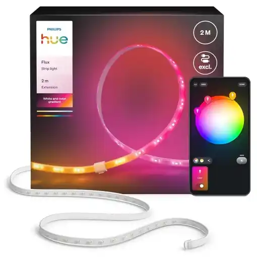 Banda LED Hue Flux 2 metri, culori vibrante, control aplicatie, extensibila Ofertă de sezon