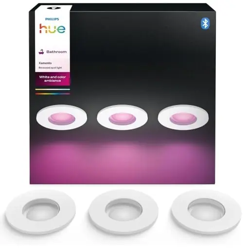 Preferatul clienților Spoturi incastrate Philips Hue White Color Ambiance Xamento, 3 buc, lumini baie, control vocal