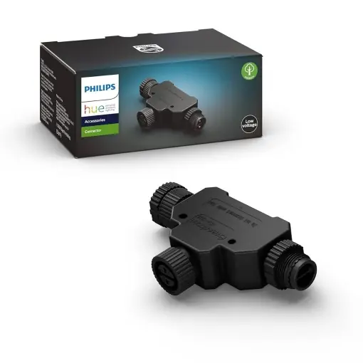 Ofertă de sezon Conector Philips Hue T-Stecker, accesorii pentru sistem de iluminat exterior, negru, IP67