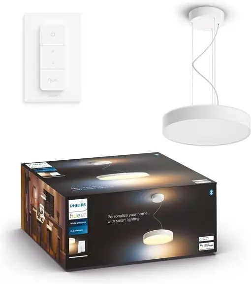 Preț mic Lampa suspendata Philips Hue Enrave, 4500lm, alba, cu dimmer inclus