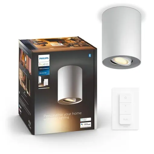 Spot LED Philips Hue White Ambiance Pillar, alb, cu dimmer si control prin aplicatie Discount