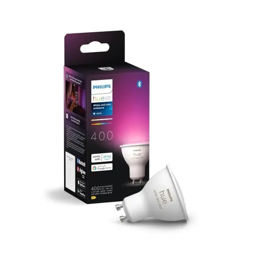 Spot LED Philips Hue GU10, 400 lm, lumina alba si colorata, dimmabila Chilipir