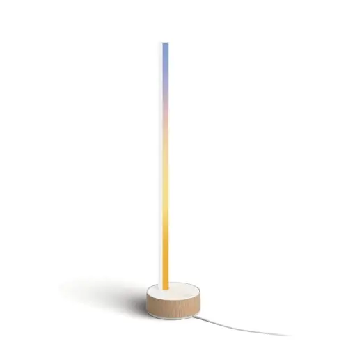 Lampa de birou Philips Hue White Color Ambiance Gradient, 730lm, design lemn Discount
