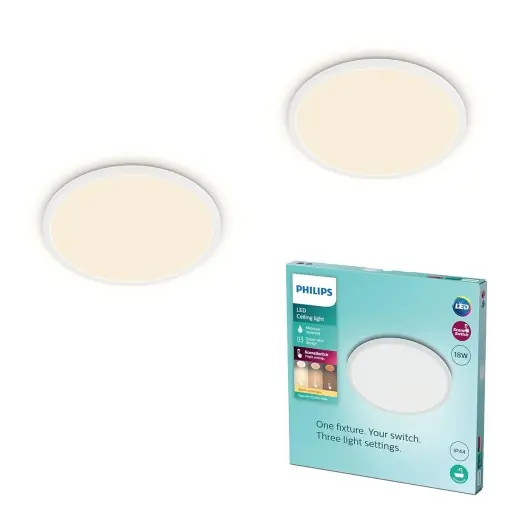 Transport gratuit Lampa LED de Tavan Philips CL550, 18W, 3 Regimuri de Iluminare, Alb