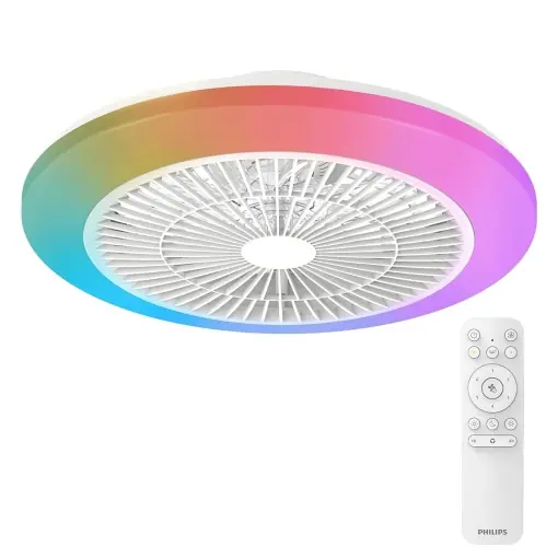 Ventilator de tavan Philips Amigo 20W, 49 cm, cu lumina colorata, telecomanda Ofertă limitată